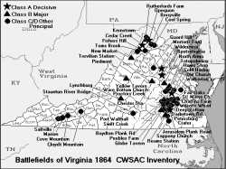 1864 Battle Map of Virginia