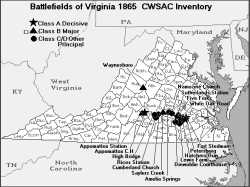 1865 Battle Map of Virginia