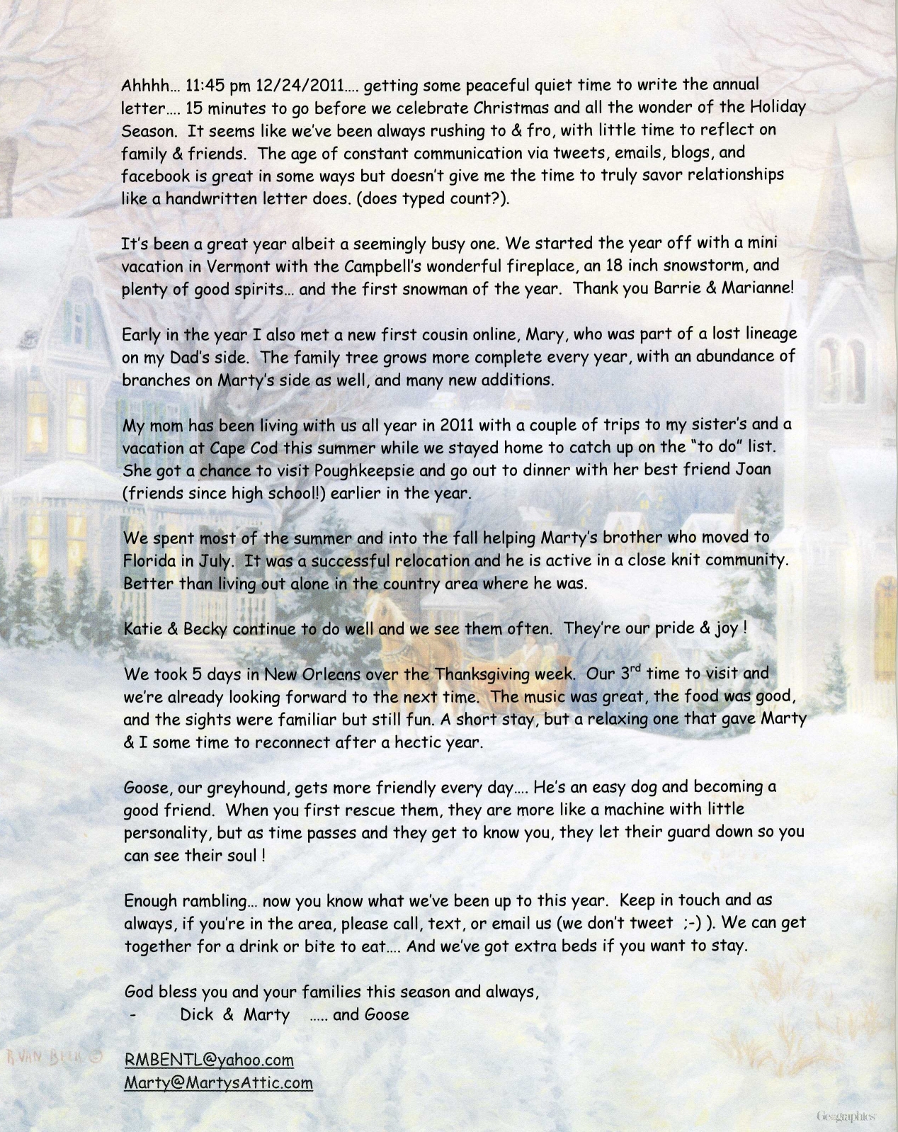 2011 Christmas Letter