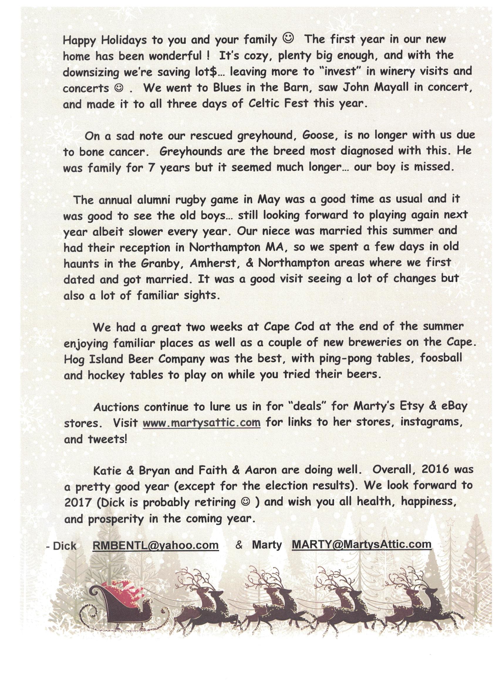 2016 Christmas Letter