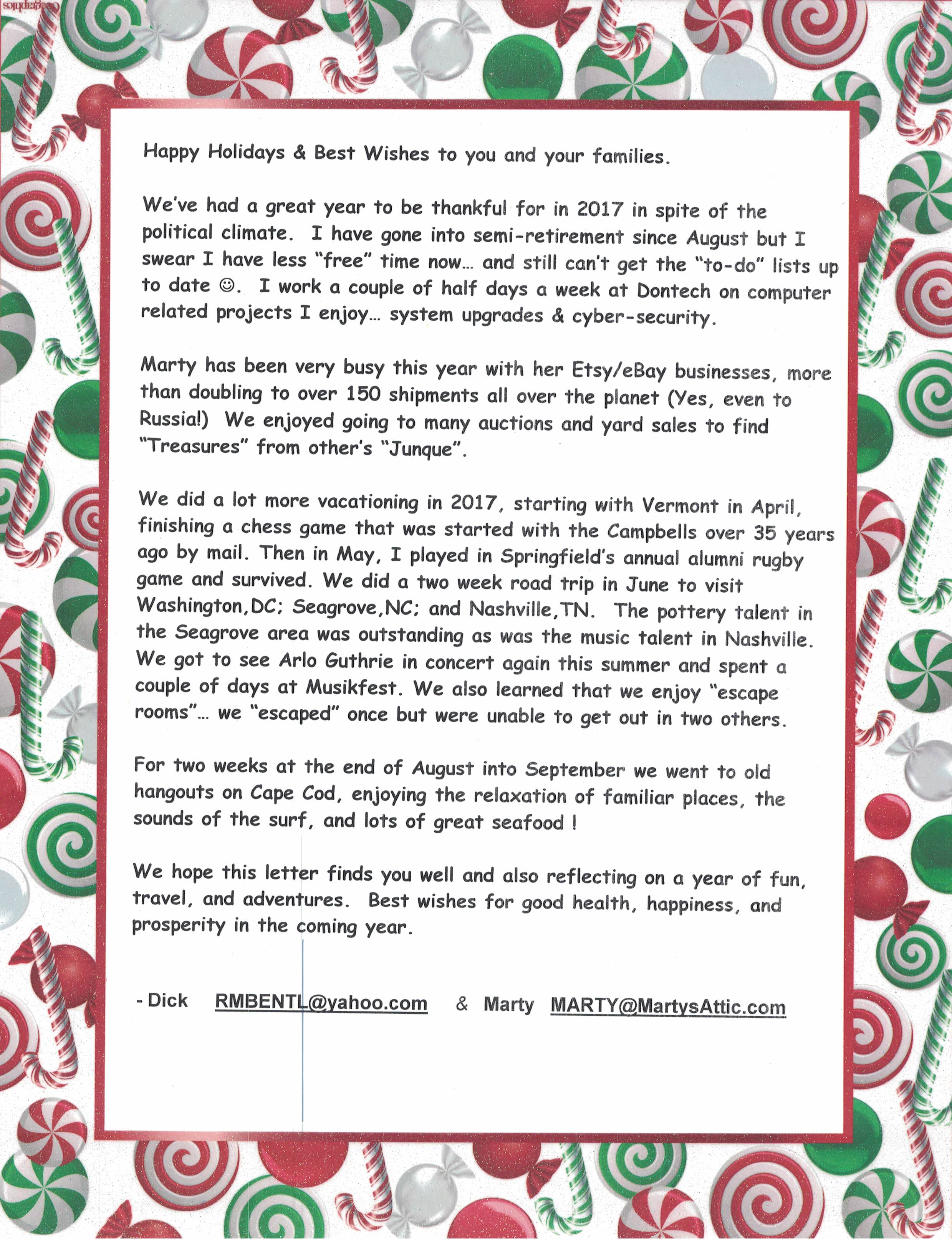 2017 Christmas Letter