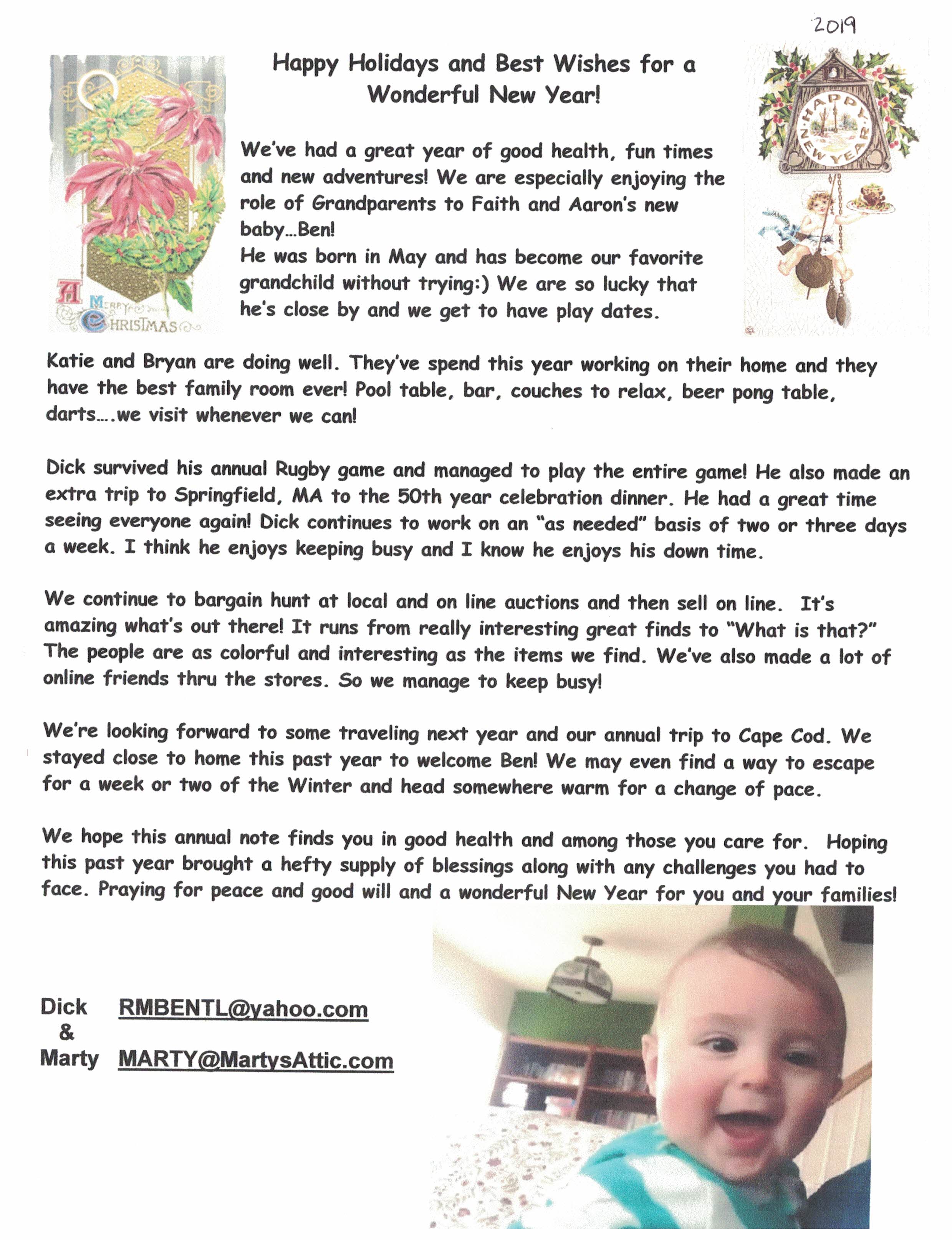 2019 Christmas Letter
